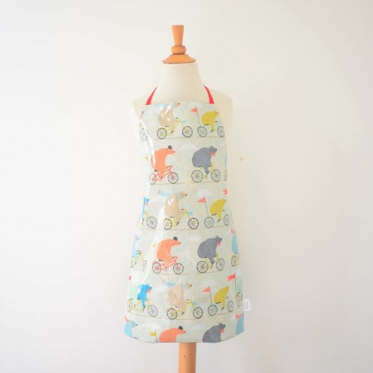 Tablier Imperméable Réversible jungle et ours 3/8 ans