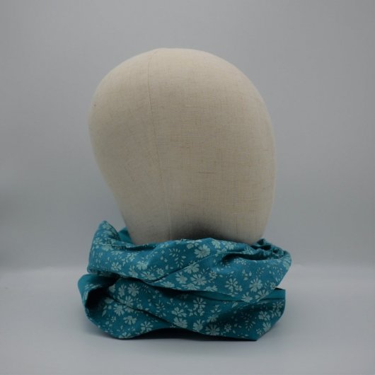 Tour de cou adulte mi saison double tour liberty Capel bleu canard