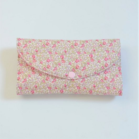 Trousse nomade rangement pour bijoux Liberty Eloise rose