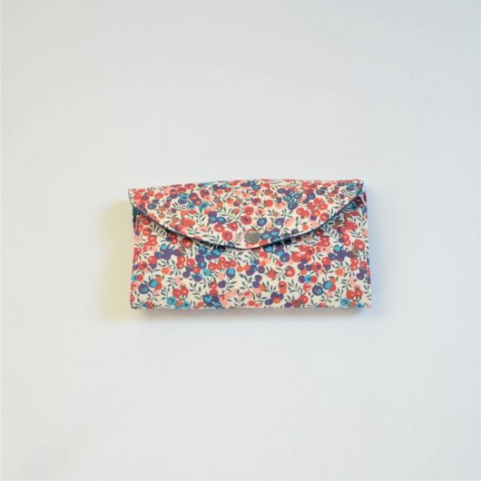 Trousse nomade rangement pour bijoux Liberty Wiltshire rouge et bleu