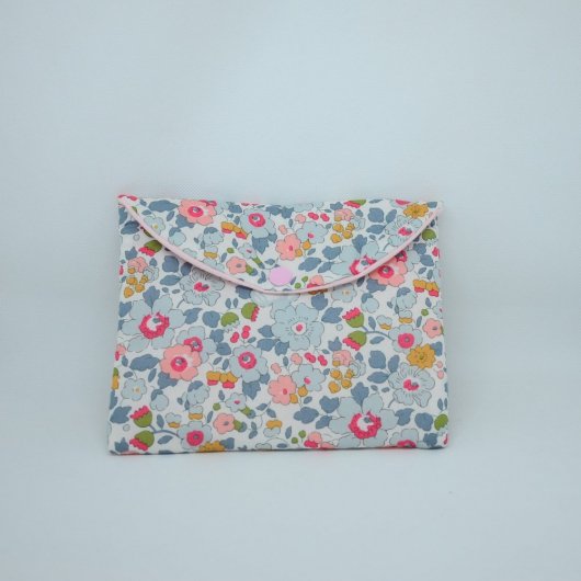 Trousse plate doublée Liberty Betsy porcelaine