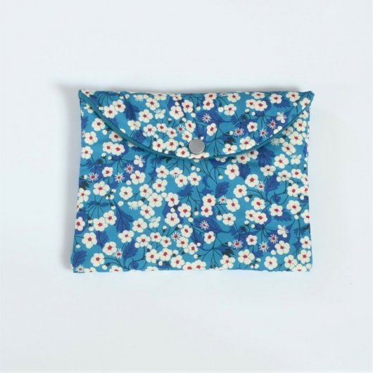 Trousse plate doublée Liberty Mitsi Deep blue