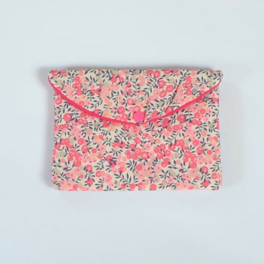 Trousse plate doublée Liberty Wiltshire pois de senteur