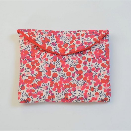 Trousse plate doublée Liberty Wiltshire rouge