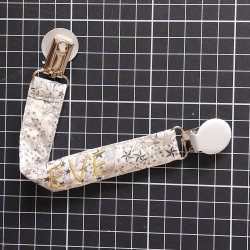 Attache doudou BRODERIE PRENOM Liberty Adelajda bleu etoiles