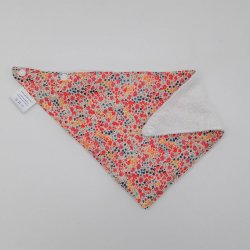Bandana Bavette Liberty Phoebe rouge et éponge blanche