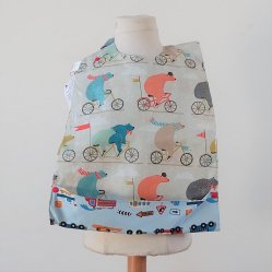 Bavoir Imperméable Réversible avec Poche Récupération ours/véhicules