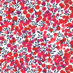 Ceinture rouge tissu fleurs cérémonie tissu liberty Wiltshire rouge