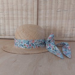 Ceinture foulard fleurs femme tissu liberty betsy porcelaine