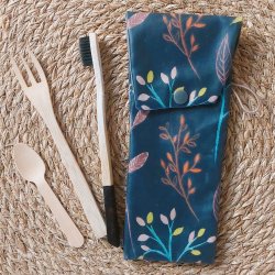 Etui imperméable brosse à dent/dentifrice motif automne