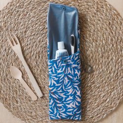 Etui imperméable brosse à dent/dentifrice motif feuillage