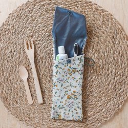 Etui imperméable brosse à dent/dentifrice boheme fleurs