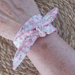 Foulard bracelet femme Liberty Mitsi valeria rose