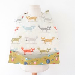 Maxi Bavoir Imperméable Réversible avec Poche Récupération renard/foret