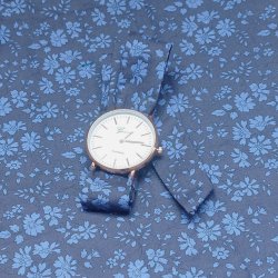 Montre femme foulard à nouer bleu bracelet bleu capel midnight