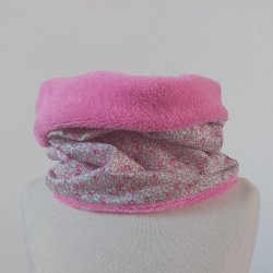 Snood tour de cou Liberty of London Eloise rose doudou rose