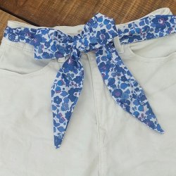 Ceinture bleue multi fonction foulard femme foulard ruban bleu tissu liberty Betsy lavande