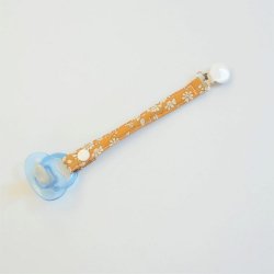 Attache tétine Liberty capel moutarde