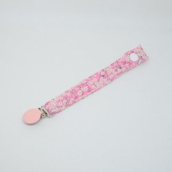 Attache tétine Liberty Mitsi valéria rose