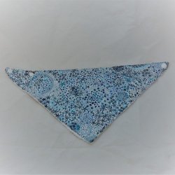 Bandana Bavette Liberty Adelajda bleu et éponge blanche