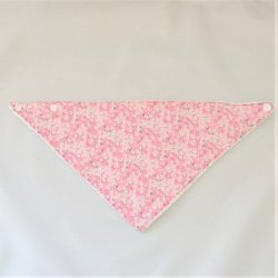 Bandana Bavette Liberty Mitsi valeria rose et éponge blanche