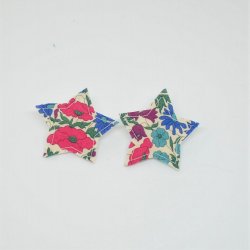 Barrette Etoile petite taille Liberty Poppy and daisy canard . Lot de 2