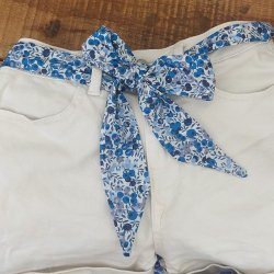 Foulard ceinture cérémonie bleu foulard femme ruban ajustable tissu Wiltshire bleu