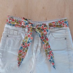 Ceinture tissu fleurs femme liberty Poppy and daisy rose