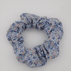 Chouchou cheveux scrunchie Liberty Eloise bleu