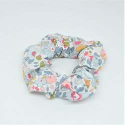 Chouchou cheveux scrunchie liberty Betsy porcelaine