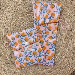 Etui impermeable motif petits fruits, pochette brosse à dent/dentifrice et sa pochette savon motif oranges