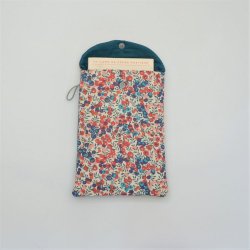 Etui liseuse/livre Liberty Wiltshire rouge et bleu