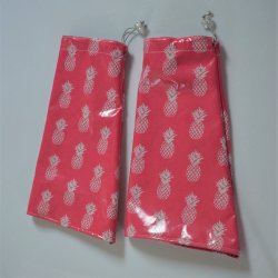 Moufles guidon vélo impermeable enduit ananas fond rose