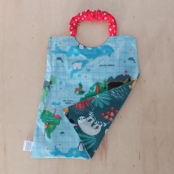 Serviette élastiquée mixte imperméable mappemonde/jungle
