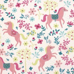 Tablier Imperméable Réversible oiseaux/chevaux 3/8 ans