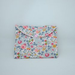 Trousse plate doublée Liberty Betsy porcelaine